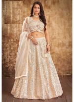 Imported  Beige Bridal Wear Embroidery Work Ready To Wear Lehenga Choli